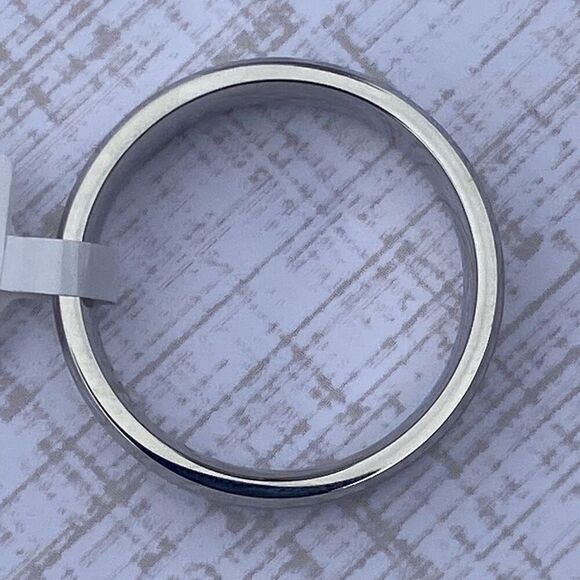 Men's Stainless Steel Ring Matte Stripe Chrome Edge size 10 - Picture 2 of 5